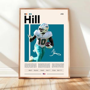 Tyreek Hill Poster, Miami Dolphins Print, NFL Poster, Sports Poster, NFL Fans, Football Poster, NFL Wall Art, Sports Bedroom Posters