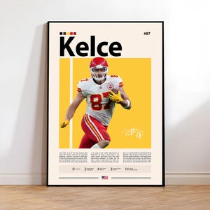 Travis Kelce Poster, Kansas City Chiefs Print, NFL Wall Art, Football Player Decor, Chiefs Fan Gift, Sports Bedroom, Man Cave Print