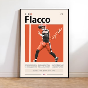 Joe Flacco Poster, Cleveland Browns Print, NFL Wall Art, Football Player Decor, Browns Fan Gift, Sports Bedroom, Man Cave Print