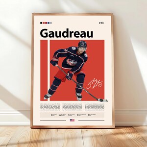 Johnny Gaudreau Poster, Calgary Flames Poster, NHL Poster, Hockey Poster, Sports Poster, Mid-Century Modern, Sports Bedroom Posters