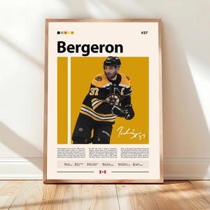 Patrice Bergeron Poster, Boston Bruins Poster, NHL Poster, Hockey Poster, Sports Poster, Mid-Century Modern, Sports Bedroom Posters