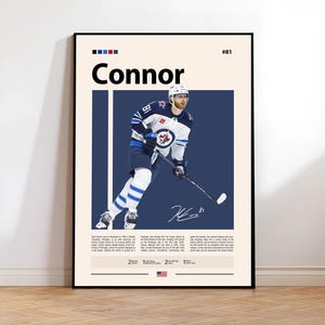 Connor Bedard Poster, Chicago Blackhawks Poster, NHL Poster, Hockey Poster, Sports Poster, Mid-Century Modern, Sports Bedroom Posters