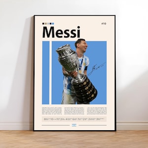 Lionel Messi Argentina Soccer Legend Poster, World Cup Winner Print, Barcelona & PSG Star, Football Wall Art, Messi Memorabilia