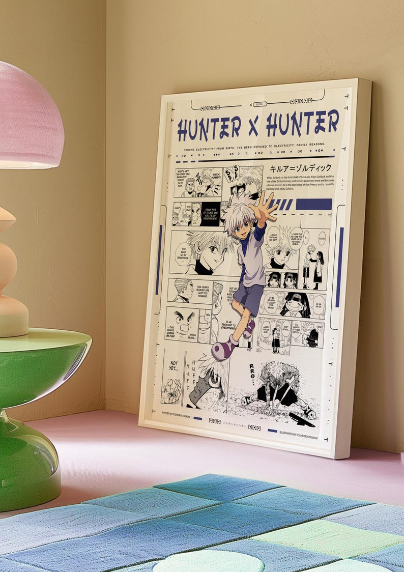 Hunter X Hunter Anime Poster - Hxh Killua Zoldyck Manga Art - Hunter X ...