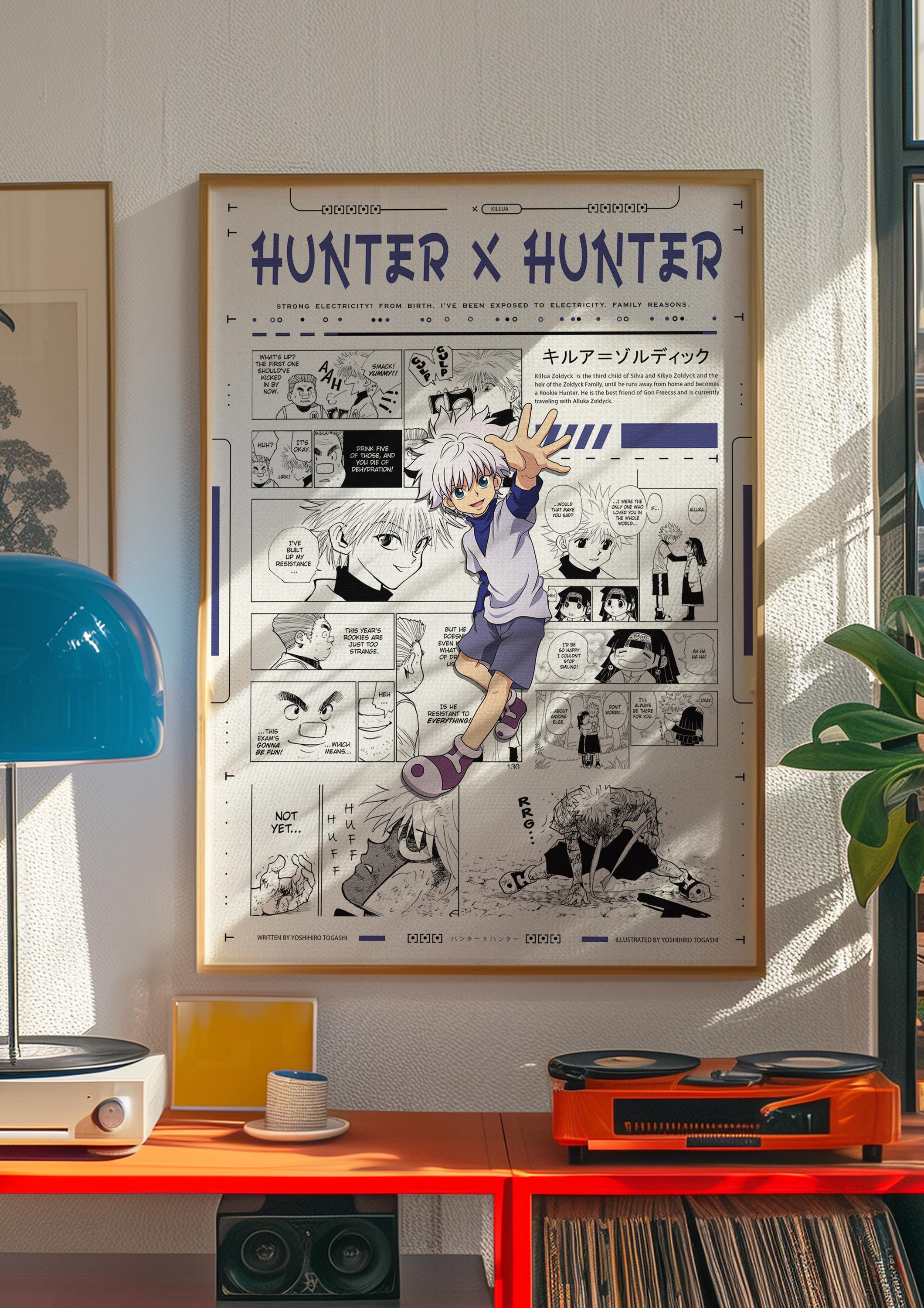 Hunter X Hunter Anime Poster - Hxh Killua Zoldyck Manga Art - Hunter X ...