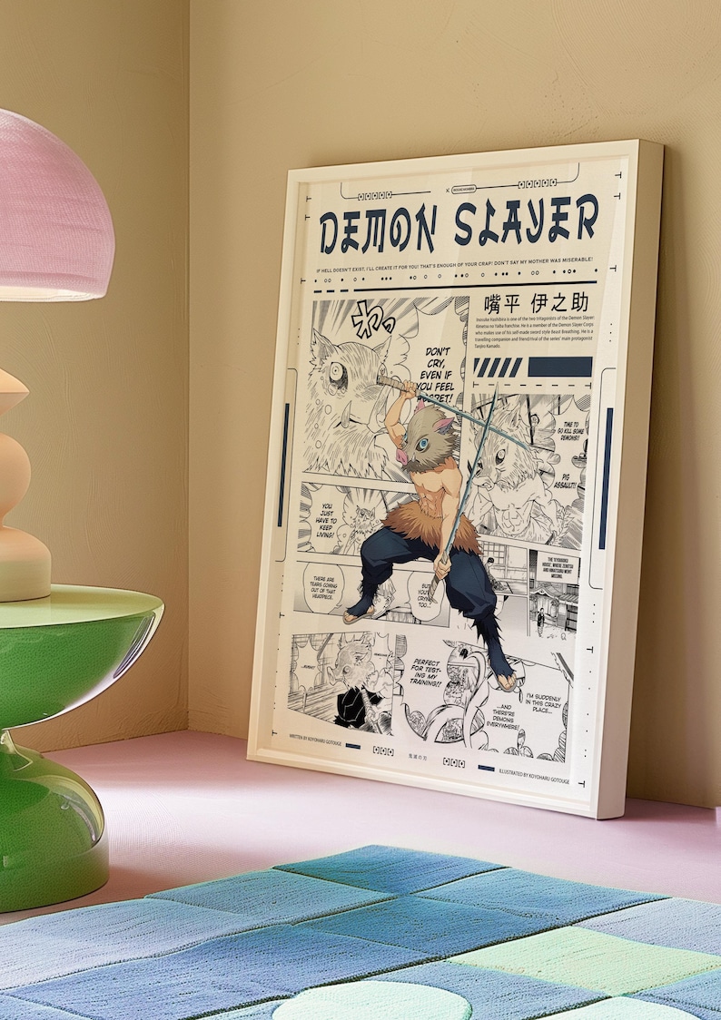 Demon Slayer Manga Poster - Inosuke Hashibira Poster - Demon Slayer ...