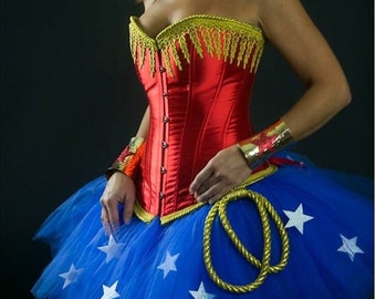 SIMPLY WONDERFUL Wonder Woman Inspired Tutu and Corset Adult Costume