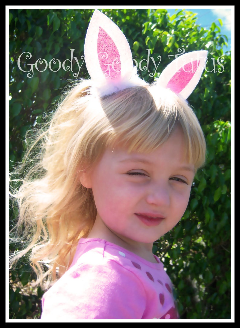 BUNNY EARS Glittery Felt Bunny Ear Hair Clips With Fluffy Etsy
