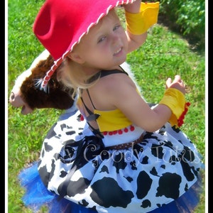 STORYTIME COWGIRL Jessie Inspired 5pc Tutu Set with Corseted Top, Twirl Skirt, Wrist Cuffs and Cowgirl Hat image 1