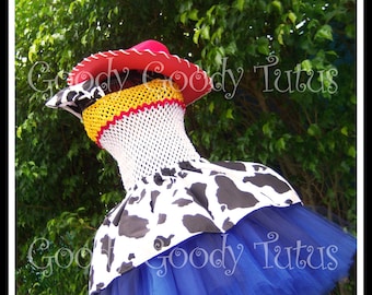 YODEL-A -HE-HOO Tutù all'uncinetto ispirato a Jessie con cappello da cowgirl rosso