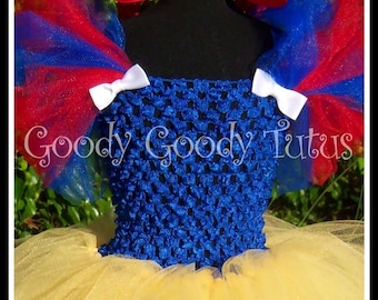 APPLE of MY EYE Inspired Crocheted Tutu Dress and Red Satin Bow Headband