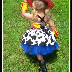 STORYTIME COWGIRL Jessie Inspired 5pc Tutu Set with Corseted Top, Twirl Skirt, Wrist Cuffs and Cowgirl Hat image 5