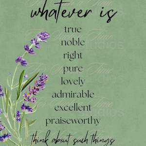 Philippians 4:8 Print, Bible artwork, Bible verse prints, Multiple size prints