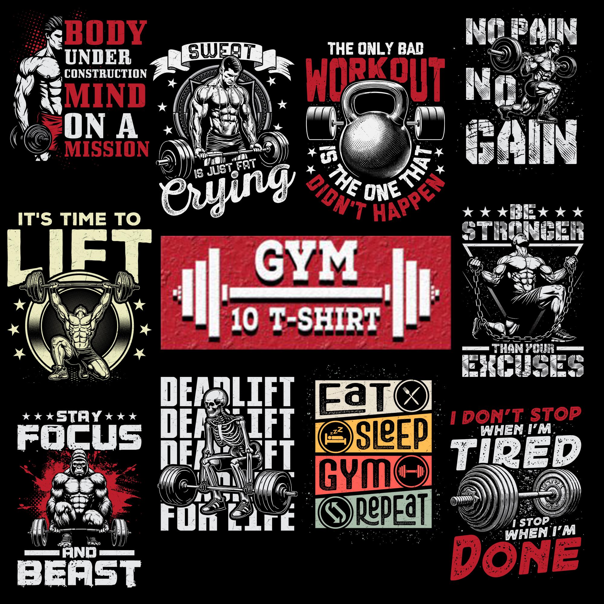 Workout / Fitnessstudio x10 BUNDLE Eps/Png/Ai/Jpg, Fitness Motivation SVG, Cardio Zitat, Sport Shirt SVG, Fitnessstudio Cricut, Übung für kommerzielle Nutzung