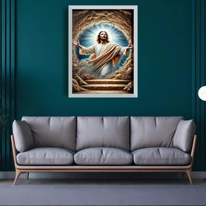 Victory in Jesus | Christian Art | Bible Art | Jesus Art | Digital Download | Resurrection | Wall Art | Empty Tomb | Easter | Risen Lord