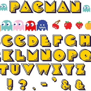 Fuente de juego de arcade SVG Cricut Layered, Arcade Game png, Fuente de juego svg, Juego svg, Fuente de los 80, Letras de juego de arcade svg, Fuente de jugador svg de píxeles
