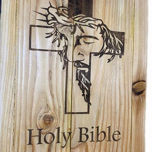 Handcrafted Wooden Bible Case – Personalized Scripture Storage Box with Custom Engraving Option
