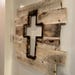 Rustic Wooden Cross Wall Decor- Lighted Pallet Wood Christian Wall Art ...