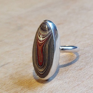 Bague Fordite vintage - Peinture Corvette