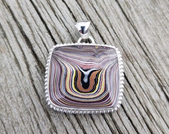 Vintage Fordite Pendant - Corvette Paint