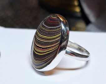 Sterling Silver Fordite Ring or Pendant - Choose Your Cabochon
