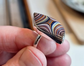 Sterling Silver Fordite Ring or Pendant - Choose Your Cabochon