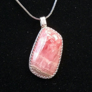 Rhodochrosite Pendant: Inca Rose Stone, Raspberry Red Gemstone