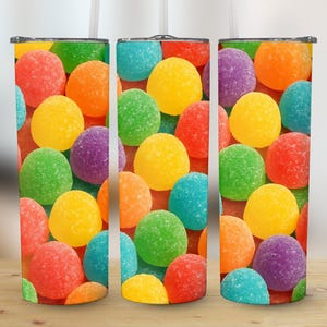 Gumdrops Tumbler Wrap PNG: Colorful Candy Sublimation Design (Digital Download, Commercial Use)