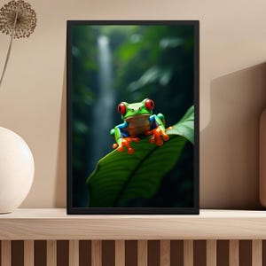 Red Eyed Tree Frog Wall Art,  PNG, Digital Download, Frog Lover Gift, Personal Use Only, Wall Decor, 300 Dpi