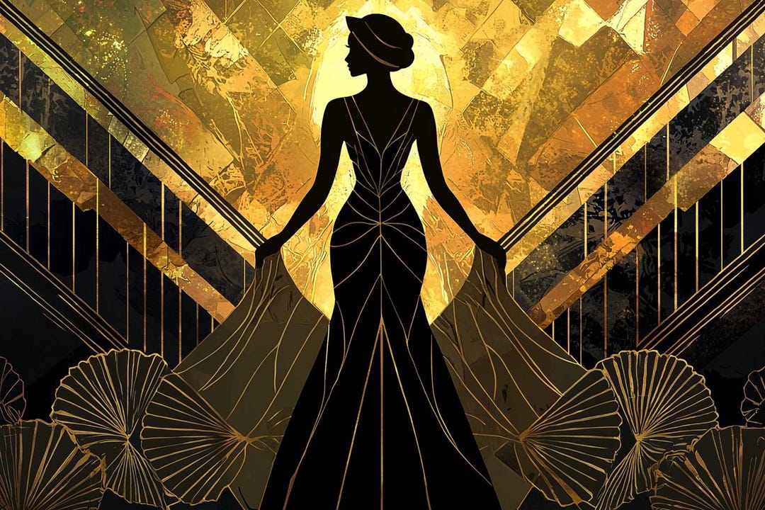Rt Deco Elegance | 1920s Woman Digital Art | Vintage Glamour Wall Decor ...