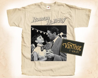 Roman Holiday V1 T shirt Tee Natural Vintage Cotton Movie Poster Beige All Sizes S M L XL 2X 3X 4X 5X