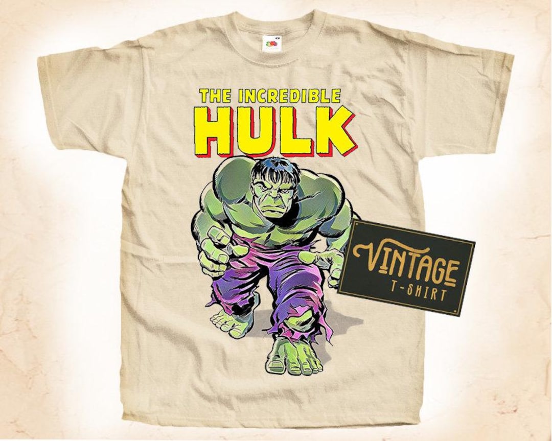 The Incredible Hulk V2 T Shirt Tee Natural Vintage Cotton Movie Poster ...