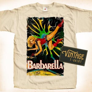 Barbarella Queen V11 T shirt Tee Natural Vintage Cotton Movie Poster All Sizes S M L XL 2X 3X 4X 5X