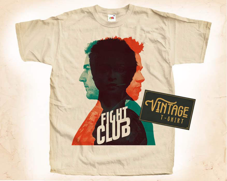 FIGHT CLUB V7 T Shirt Tee Natural Vintage Cotton Movie Poster All