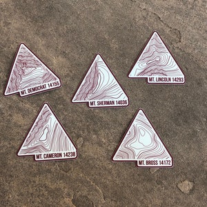 Mosquito Range 14er Topo All Weather Sticker-You choose!