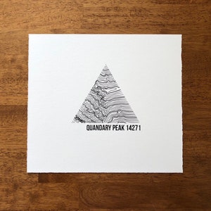 Colorado 14er Topographic Peak Screen Print