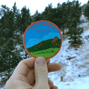 Flatirons Boulder Colorado Circle Sticker