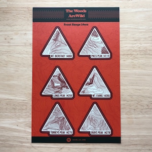 14er Front Range Topographic Stickersheet