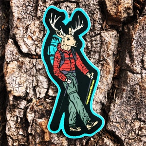 Whitetail Deer Backpacking Vinyl Sticker