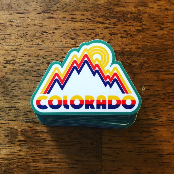Retro Colorado Mountain Sticker