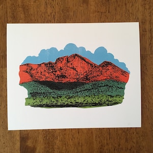 Longs Peak Retro Illustration Giclée