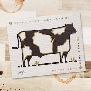 Pano de prato sueco Wisconsin Cow