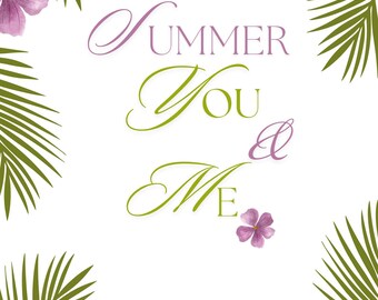 Poster, summer, vibes, simple, modern, palm leaf
