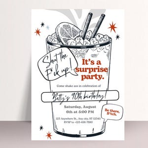 Surprise Party Invite - funny explicit stfu, it's a surprise party