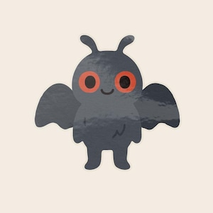Kawaii Mothman Vinyl Aufkleber | Cryptid Aufkleber | Glossy Gestanzte Aufkleber | Paranormal Niedlich