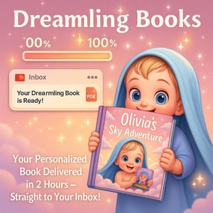 Personalized Kids Storybook PDF 10 Pages, Magical Kids&#39; Nighttime Adventure, Custom Name & Photo, Baby Shower Gift, Toddler Birthday Present