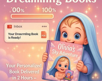 Personalized Kids Storybook PDF 10 Pages, Magical Kids' Nighttime Adventure, Custom Name & Photo, Baby Shower Gift, Toddler Birthday Present
