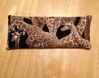 Giraffe Animal Spirit Eye Pillow with Sodalite and Leopardskin Jasper