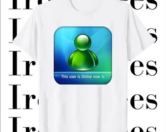 Questo utente è ora online Frutiger Aero Aesthetic Y2K T-Shirt Crop Top Felpa / MSN Webcore Cybercore Windows XP 95 98 2000 Retro