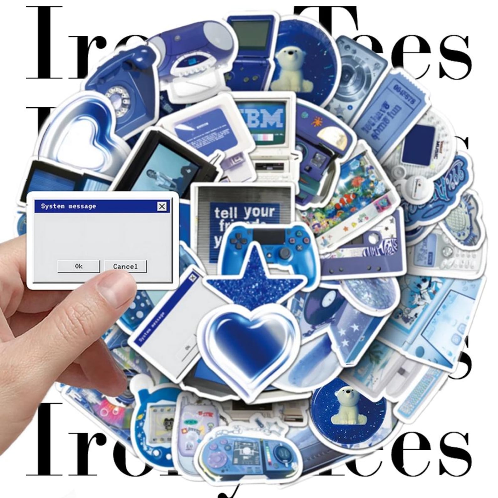 50 Pieces Blue Retro Tech Sticker Set Y2K Frutiger Aero Aesthetic, 90s ...